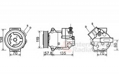 VAN WEZEL 3700k497 -  Компрессор, кондиционер